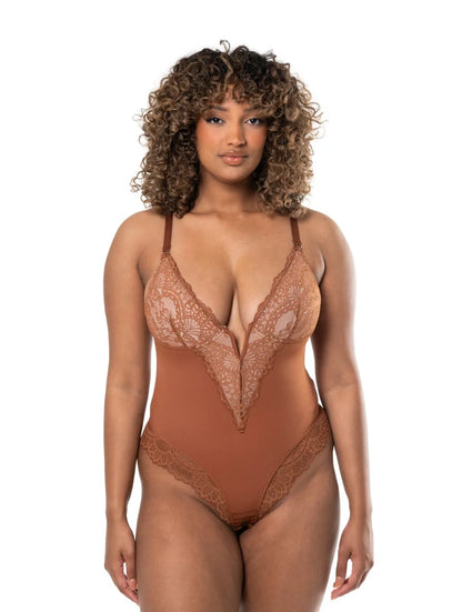Body à col en V et demi-lacet